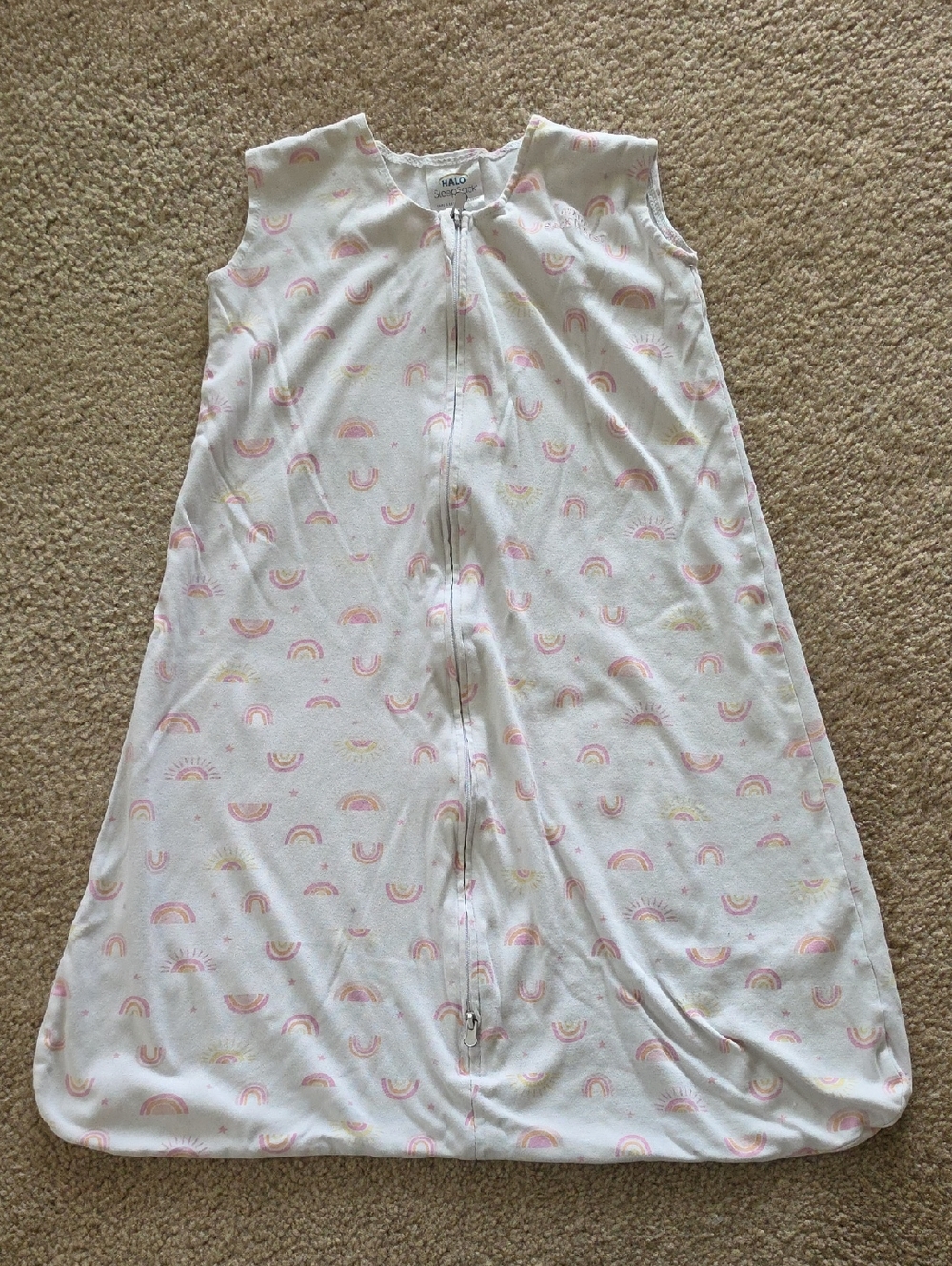 Halo zip-up sleep sack Pink Rainbows Size Large 12-18M